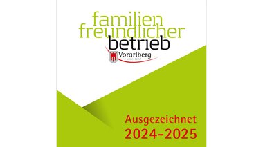 Das Logo der Auszeichnung "Familienfreundlicher Betrieb Vorarberg 2024-2025" | © Land Vorarlberg
