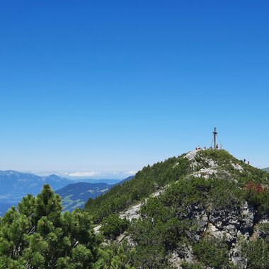 Der Gipfel des Hohen Fraßens und die umliegende Bergwelt bei besten Wetter. | © Melanie Fleisch
